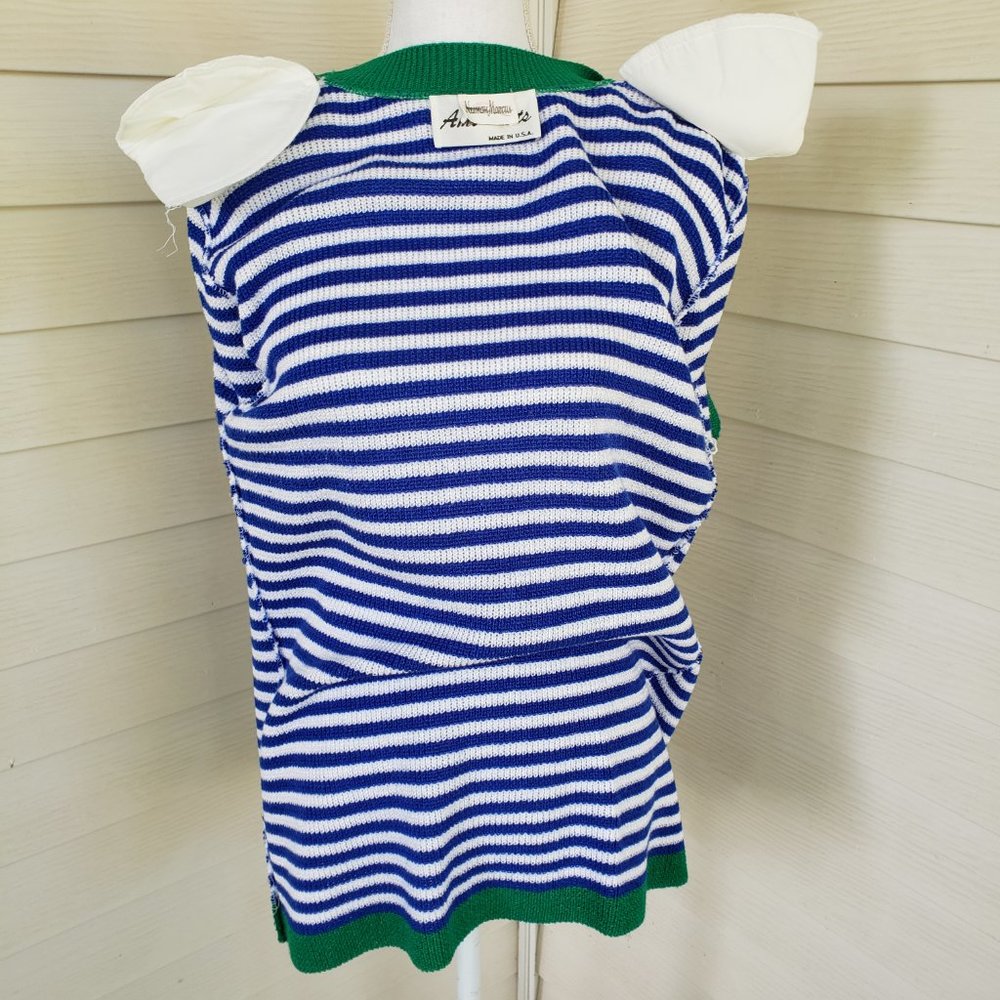 Vintage 80s Ami Knits Neiman Marcus Long Knit Button up Striped Cardigan Sweater - Picture 10 of 10